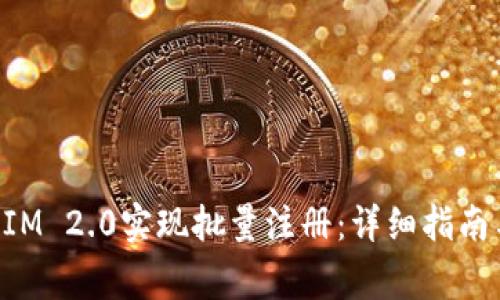 如何使用TokenIM 2.0实现批量注册:详细指南与常见问题解答